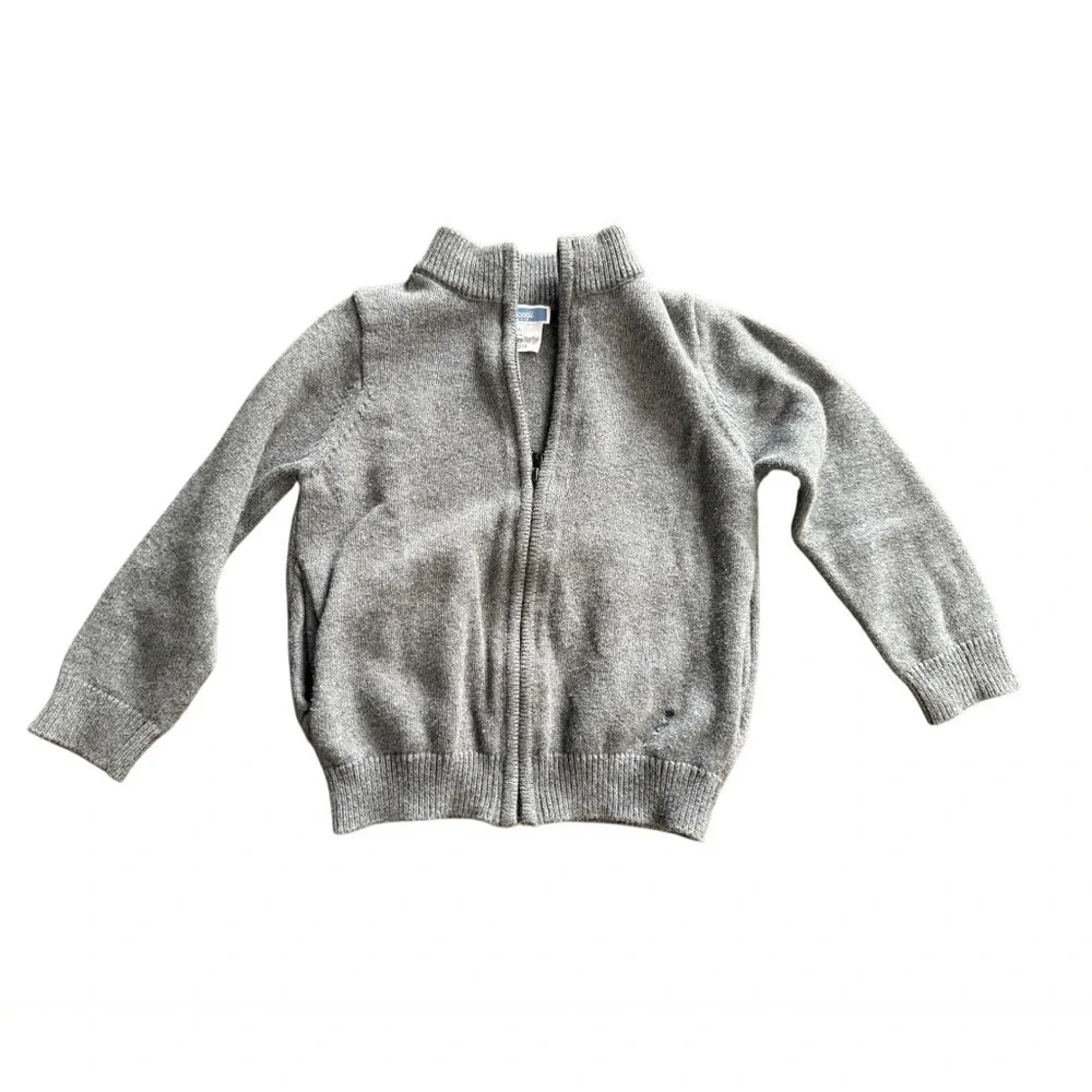 Jacadi Gray Kids Zip-Up Sweater-Size 3T